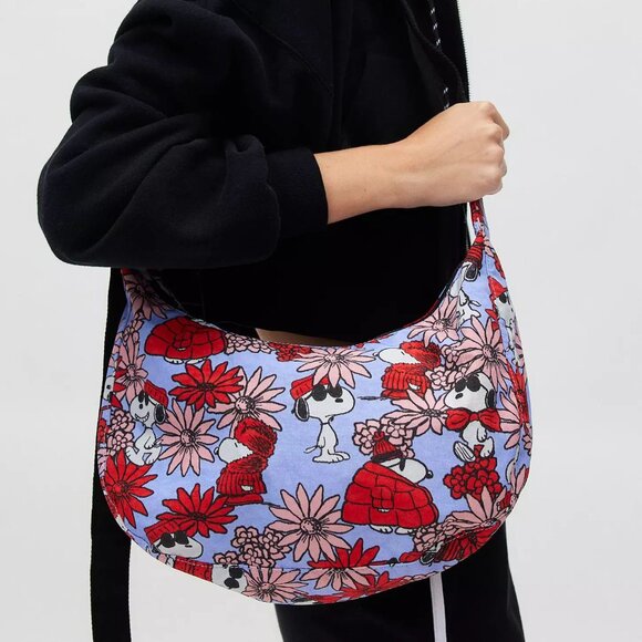 Baggu x Peanuts NWT Crescent Bag Medium - Floral Snoopy - Picture 7 of 10